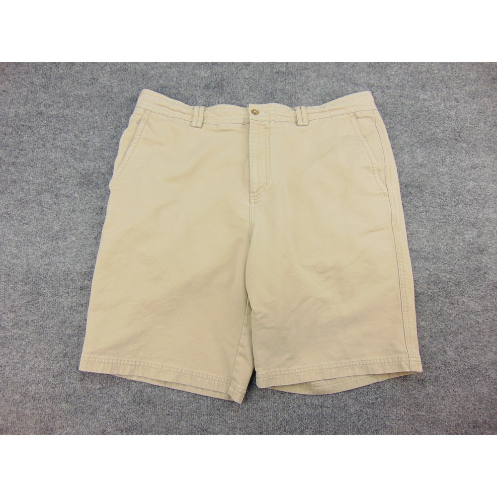 Tori Richard Chino Shorts Mens 36 Honolulu Tan Solid Cotton Casual Summer Beach